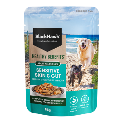 BHC539 ARTV1 Black Hawk Healthy Benefits Adult Sensitive Skin & Gut 85G Front 491X491