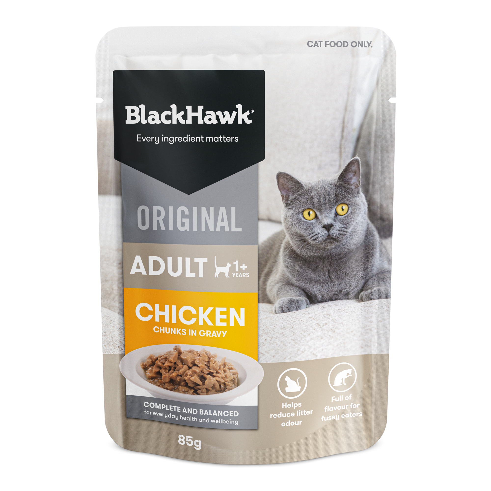 Wet Cat Food Chicken in Gravy Black Hawk Black Hawk