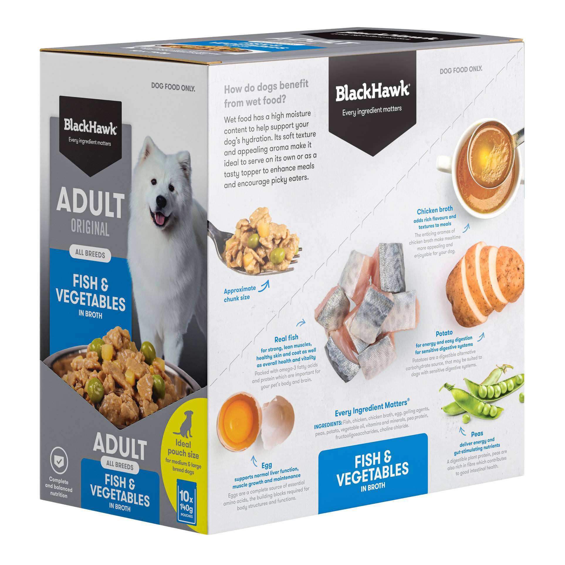 Wet Dog Food Fish & Vegetables - 140g Box