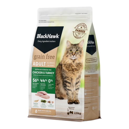 Grain Free Cat Food Chicken and Turkey Black Hawk Black Hawk